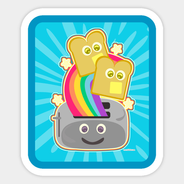 Cute Neon Rainbow Toast Sticker by Tshirtfort